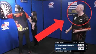 Disrespectful behaviour from Raymond van Barneveld after 9Darter darts [upl. by Sabino]