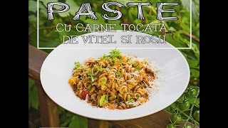 Reteta de paste cu carne tocata de vitel si rosii  Bucataria lui Radu [upl. by Delos]