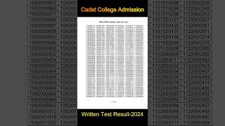 Cadet College Admission Test Written result 2024 admission result [upl. by Tana]