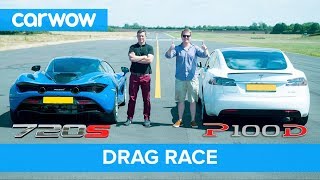 Tesla Model S P100D vs Mclaren 720S DRAG RACE ROLLING RACE amp BRAKE TEST  Mat vs Shmee pt 44 [upl. by Florry]