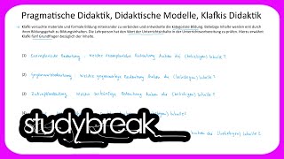 Pragmatische Didaktik Didaktische Modelle Klafkis Didaktik  Didaktik [upl. by Atul]