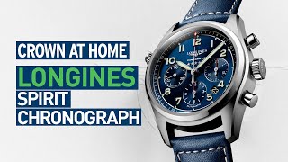 CROWN AT HOME Longines Spirit Chronograph Watch Review [upl. by Atteve]