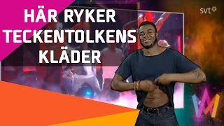 Samir amp Viktors teckenspråkstolk tar av sig kläderna i Melodifestivalen 2016 [upl. by Ariajaj202]