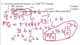 Finding MPL and MPK from Production Function [upl. by Aitnic392]