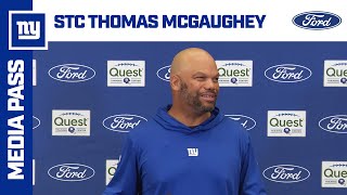 Thomas McGaughey on Former Pro Bowler Mike Adams Joining Staff  New York Giants [upl. by Maude]