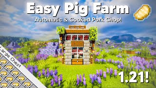 MINECRAFT EASY PIG FARM FOR ANY WORLD Tutorial 121 [upl. by Dinah960]