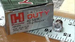 Hornady Critical Duty 175gr 40 SampW ballistic gel test [upl. by Astrea]