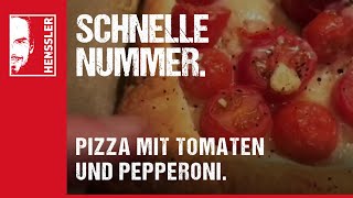 Schnelles PizzaRezept mit Tomaten Champignons und Peperoni von Steffen Henssler [upl. by Trinee]