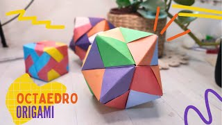 Poliedro Octaedro con 12 módulos en Origami si es la primera vez que armas uno [upl. by Netsew183]