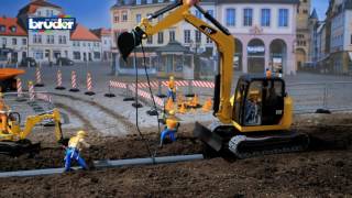 Bruder Toys CAT Mini Excavator with Worker 02467 [upl. by Eibbed522]