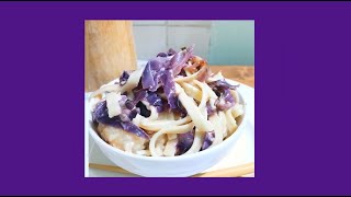 REDPURPLE CABBAGE in FETTUCCINE ALFREDO PASTAREPOLLO ROJOMORADO EN FETUCHINE ALFREDO PASTA [upl. by Soirtimid]