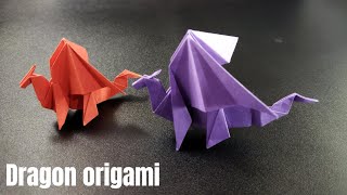 Origami Paper Dragon  How to Make Origami Dragon Easy [upl. by Brodie]