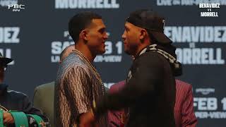 David Benavidez STEPS UP to David Morrell in face off and things get HEATED [upl. by Nosredna]