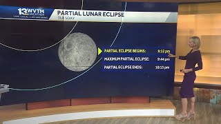 Alabamians get to see a partial lunar eclipse of the supermoon Tuesday night [upl. by Tireb]