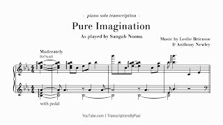 Pure imagination  Sangah Noona transcription sheet music [upl. by Hayimas]