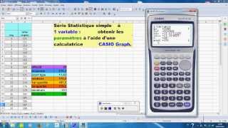 paramètres dune série statistiques à 1 variable sur calculatrice casio graphique [upl. by Nylecoj]