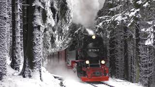 Brockenbahn im Winter 4K [upl. by Llerrit854]