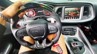 MY HELLCAT GETS A CARBON FIBER LED STEERING WHEEL quotDIY INSTALLquot [upl. by Dearborn]