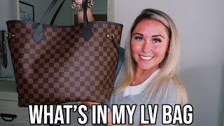 WHATS IN MY LOUIS VUITTON NEVERFULL MM  whats in my purse 2019 [upl. by Amerd]