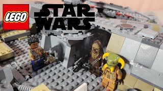 Insane Build LEGO Star Wars Millennium Falcon 75257 unboxing and speed build  Part 1 [upl. by Epuladaugairam]