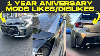 2023 GR Corolla MODS like and Dislike 1 year Anniversary [upl. by Shane]