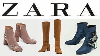 BOTAS Y BOTINES DE MODA ZARA MUJER  Tendencias en zapatos planos y tacón  OTOÑO INVIERNO 2017 2018 [upl. by Ecirtap294]