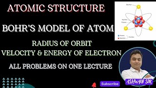 BOHRS QUANTUM MECHANICAL MODEL OF ATOM  DERIVATION amp PROBLEMS  STRUCTURE OF ATOM CLASS 11 [upl. by Ocnarf]