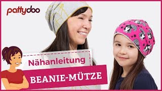 DIY Mütze nähen für Anfänger  Wendemütze Beanie aus Jersey  pattydoo Schnittmuster [upl. by Nesyt]