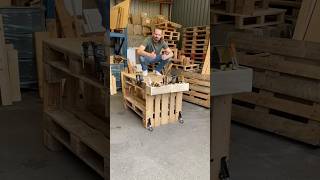 DIY workbench with 4 pallets  woodworking diy workbench [upl. by Alrak]