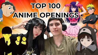 REACTING TO THE TOP 100 ANIME OPENINGS OF ALL TIME  NON ANIME FAN REACTS [upl. by Teuton]