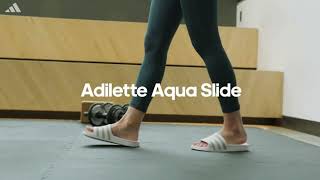 adidas Womens Adilette Aqua Slide Sandal [upl. by Lleunamme]