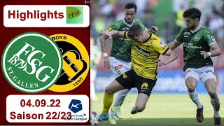 Highlights FC StGallen vs BSC Young Boys 040922 [upl. by Egiarc]