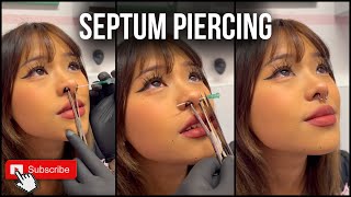 Septum piercing process Must watch piercing [upl. by Yemane]