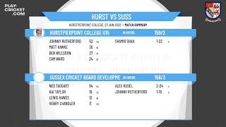 ECB Friendly  Hurstpierpoint College U15 v Sussex Cricket Board Development XI [upl. by Purcell]