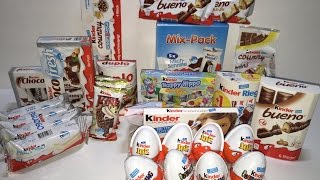 Kinder Chocolate  German Candy Tester  Kinderschokolade Süssigkeiten Test A LOT OF CANDY [upl. by Juetta]