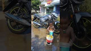 Dasara bike cleaning responsibility My son always my heart beat [upl. by Epps]