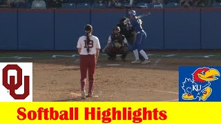 1 Oklahoma vs 24 Kansas Softball Game 2 Highlights March 29 2024 [upl. by Charin292]