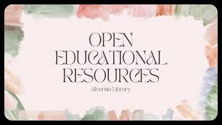 Open Educational Resources [upl. by Lipfert]