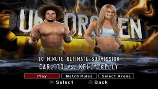 WWE SVR 2008 Carlito vs Kelly Kelly Submission [upl. by Frum205]