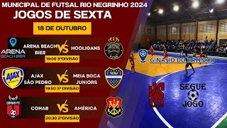 Municipal de Futsal de Rio Negrinho  Rodada de 18102024 [upl. by Ahsuoj]