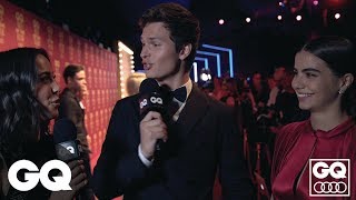 Ansel Elgort Interviews His Girlfriend In Cute GQ Red Carpet Clip [upl. by Anatol957]