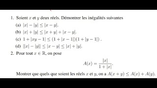 Exercices inégalités avec des valeurs absolues Prépas [upl. by Tomasz]