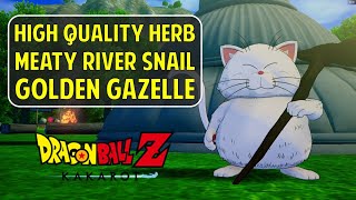 High Quality Herb Meaty River Snail amp Golden Gazelle Antler Location  Dragon Ball Z Kakarot DBZ [upl. by Noffihc283]