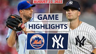 New York Mets vs New York Yankees Highlights  August 22 2022 Scherzer vs German [upl. by Anilehcim]