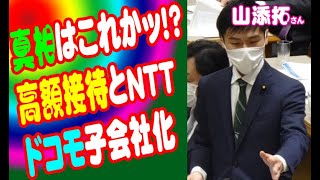 【菅総理長男の接待会食】「真相はこれかッ高額接待とNTTドコモ子会社化」山添拓さん [upl. by Ennayd]