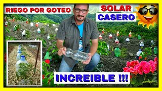 RIEGO por GOTEO SOLAR CASERO con botellas plásticas FUNCIONA con AGUA DE MAR  Gio de la Rosa [upl. by Tommy105]