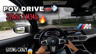 POV YOU DRIVE A STAGE 2 BMW M340i‼️🏎️💨 GOING CRAZY IN THE STREETS🔥😱 [upl. by Jerrylee]