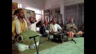 HG Bada Haridas Prabhus kirtan at Gokulananda Temple on Govardhan appearance day 4102013 [upl. by Gayler]