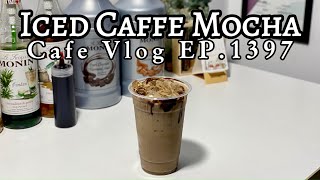 Cafe Vlog EP1397  Iced Caffe Mocha  Large size 22 Oz  Coffee mocha [upl. by Ahsaetan]