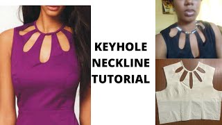 HOW TO CREATE A KEYHOLE NECKLINE DESIGN AT THE FRONT OF ANY OUTFIT [upl. by Maice929]